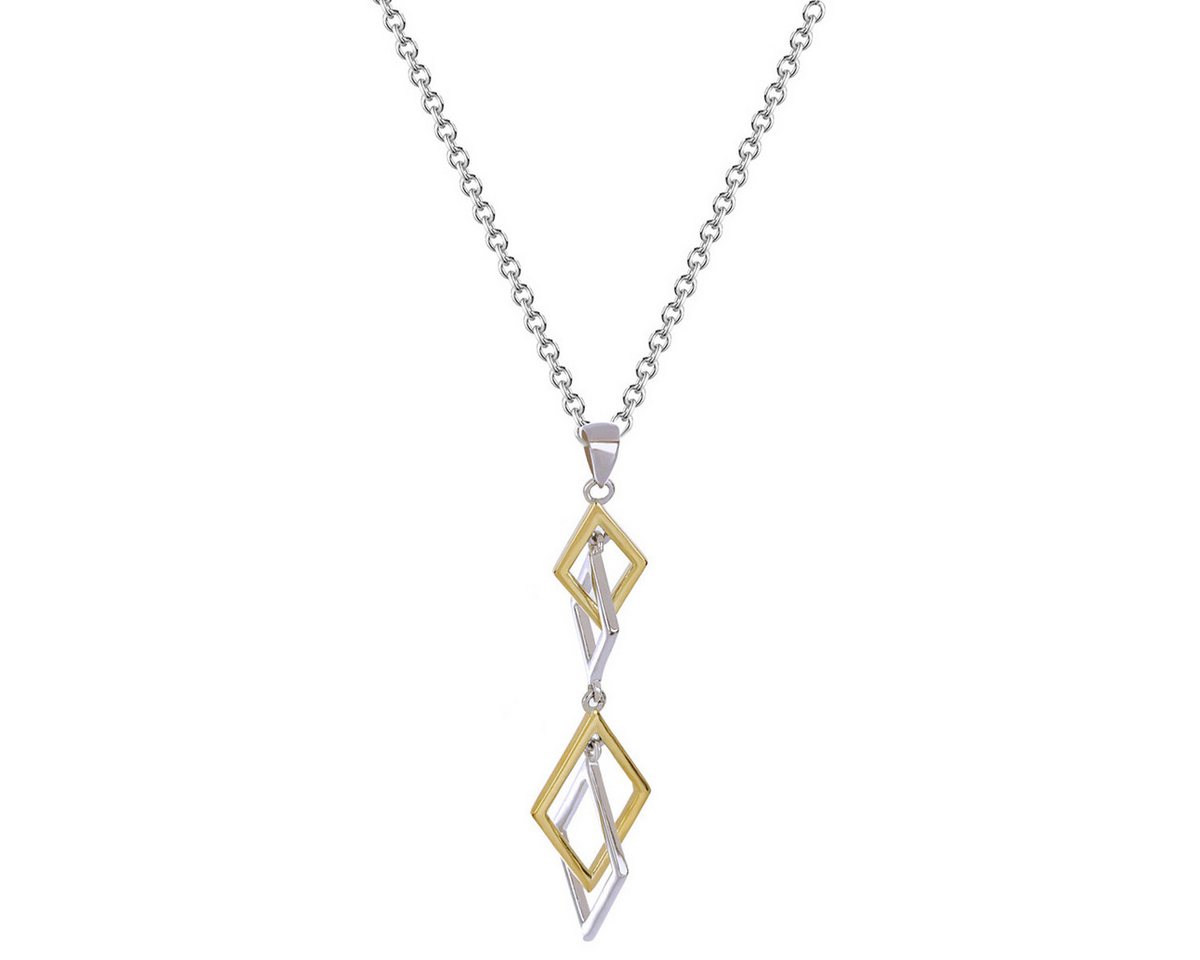 Reflexion Diamonds Silberkette mit beweglichen Bicolor-Elementen in eleganter Rautenform, bewegliche Elemente, bicolor Reflexion Diamonds Silberkette mit beweglichen Bicolor-Elementen in eleganter Rautenform, bewegliche Elemente, bicolor von Reflexion Diamonds