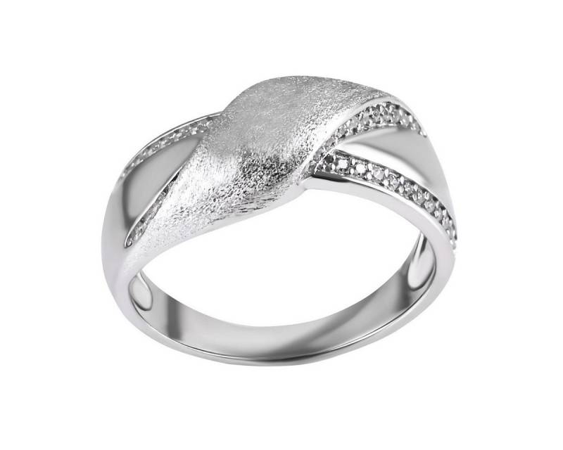 Reflexion Diamonds Silberring 925/- Elegant gedrehter Damenring mit funkelnden Zirkonia (synth), Damen Silberring mit Zirkonia (synth) von Reflexion Diamonds