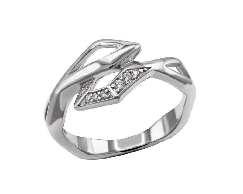 Reflexion Diamonds Silberring mit Zirkonia - überlappende Raute - modernes Design, mit Rauten-Motiv von Reflexion Diamonds