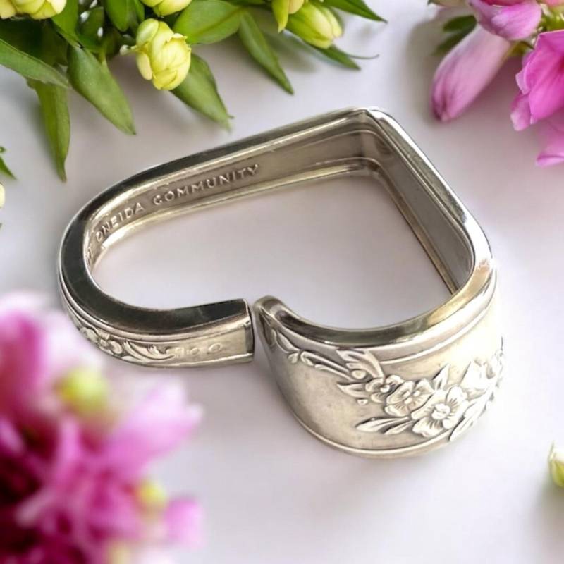 Brautkranz Löffel Herz Anhänger Vintage Silberwaren Halskette von ReformedTreasures