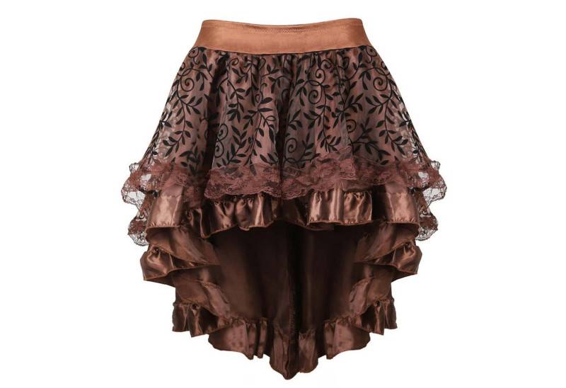 Refttenw A-Linien-Rock Damen Gothik Minirock mit Spitzenrand,Rock im Vintage-Stil von Refttenw