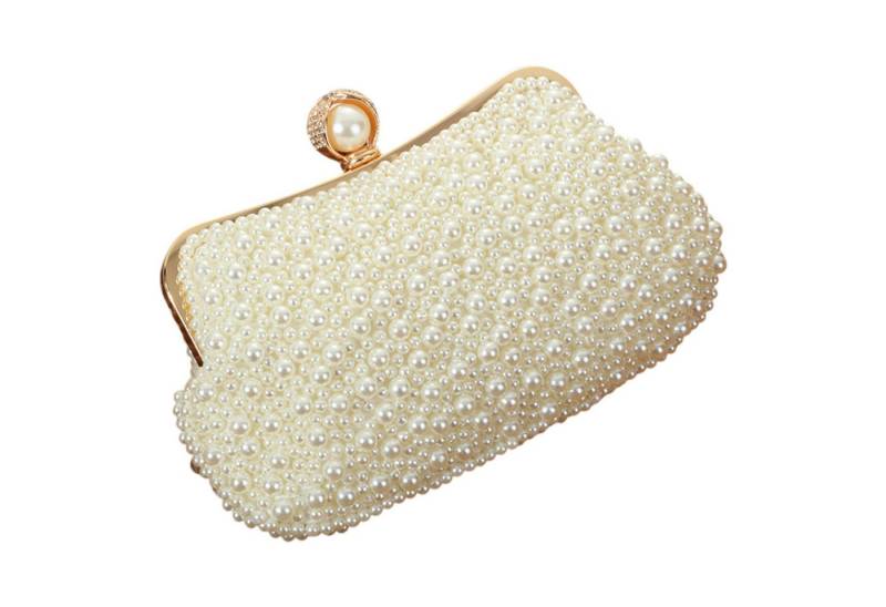 Refttenw Abendtasche Damen Clutch Elegante Handtasche mit Perlen, Kette Abnehmbar, für Hochzeit Formelle Cocktail Party von Refttenw