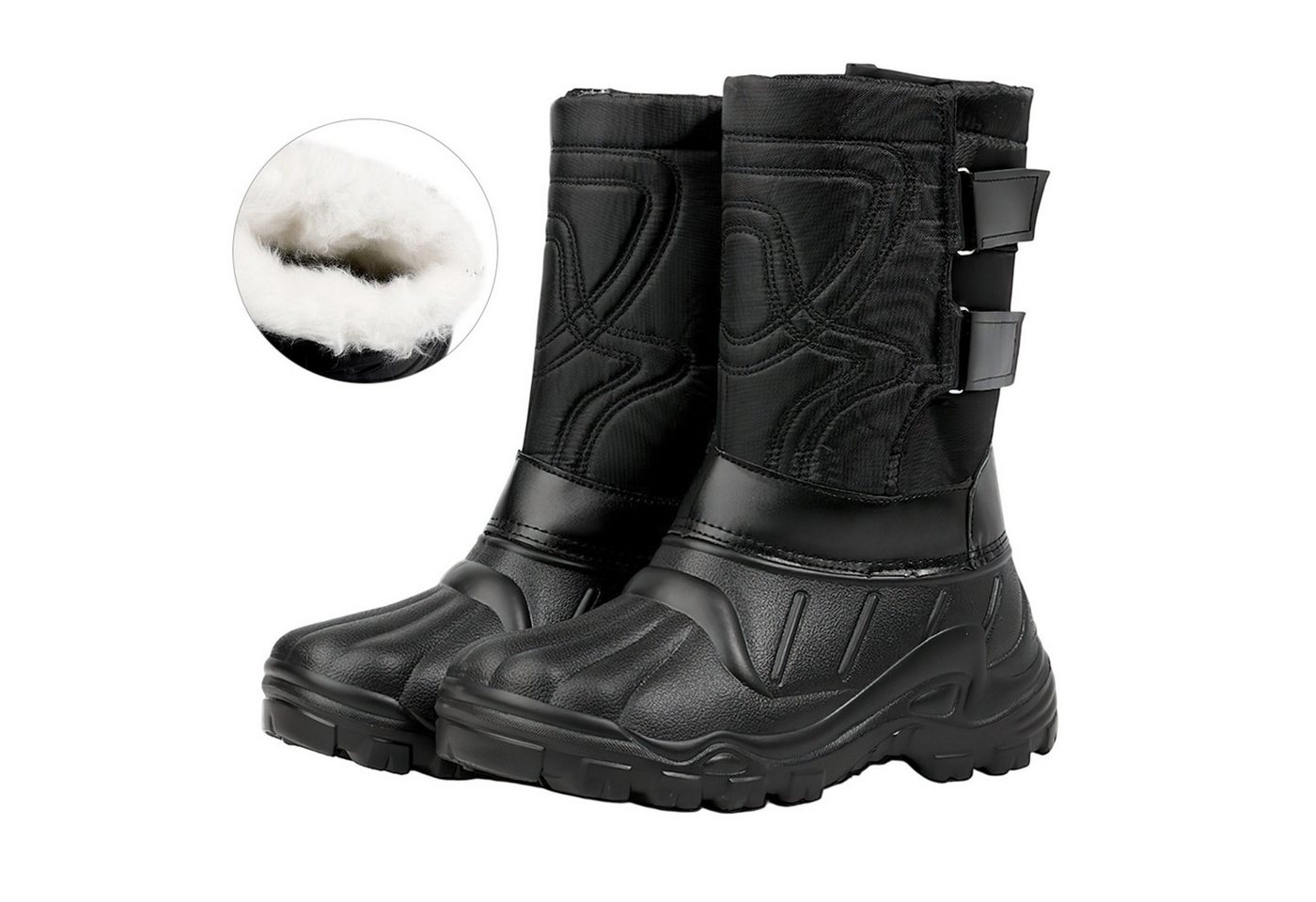 Refttenw Abnehmbare Plüsch-Warmschuhe,Winter Outdoor Schneestiefel,Rutschfest Winterstiefel von Refttenw