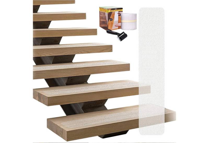 Refttenw Antirutsch-Aufkleber Rutschfeste Treppenstreifen mit Rollen, 10 x 61 cm, 15 Stück von Refttenw
