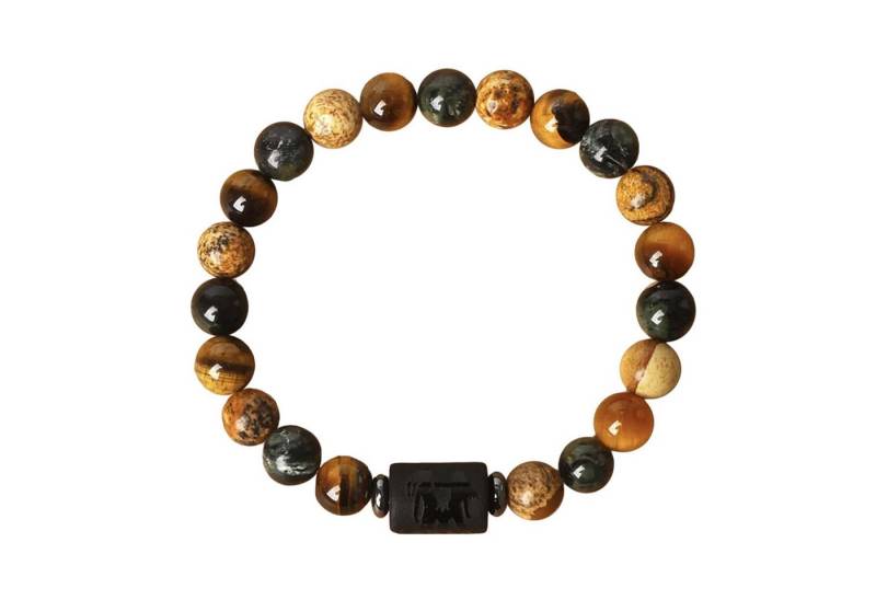 Refttenw Armband Sternzeichen Armband, 8mm Rund Naturstein-Armbänder Für Frauen Männer von Refttenw