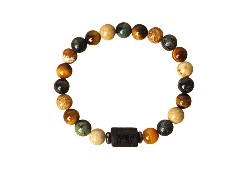 Refttenw Armband Sternzeichen Armband, 8mm Rund Naturstein-Armbänder Für Frauen Männer von Refttenw