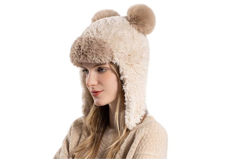 Refttenw Beanie Winter Warm Strickmütze,Plüsch Sturmhaube,Bärenohren-Design Refttenw Beanie Winter Warm Strickmütze,Plüsch Sturmhaube,Bärenohren-Design von Refttenw