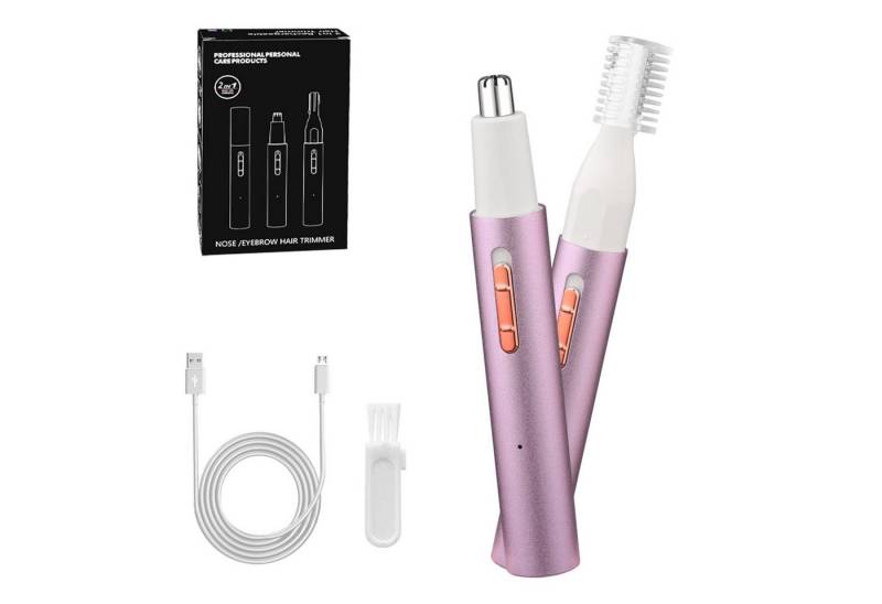 Refttenw Beauty-Trimmer Nasenhaartrimmer Frauen Augenbrauen- und Gesichtshaartrimmer, IPX7 Wasserdichte Doppelklinge Ohr- und Nasenhaarschneider von Refttenw