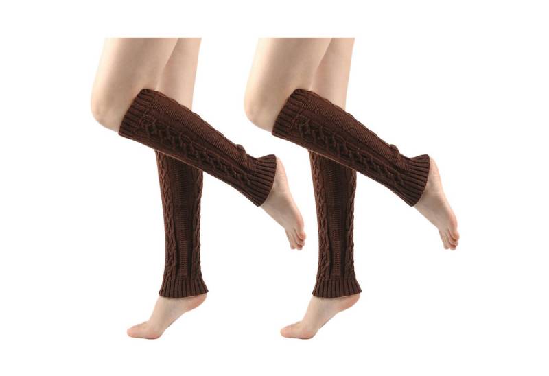 Refttenw Beinstulpen 2 Paare Gestrickter Beinwärmer Stulpe Leg 39x9cm mit Zopfmuster von Refttenw