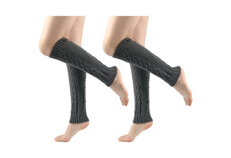 Refttenw Beinstulpen 2 Paare Gestrickter Beinwärmer Stulpe Leg 39x9cm mit Zopfmuster von Refttenw