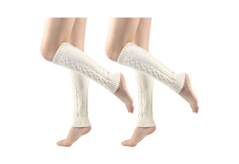 Refttenw Beinstulpen 2 Paare Gestrickter Beinwärmer Stulpe Leg 39x9cm mit Zopfmuster von Refttenw