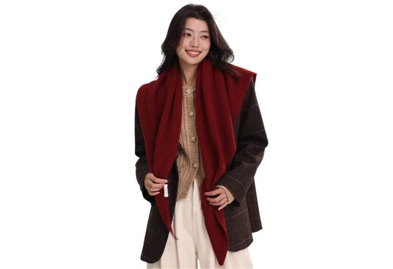 Refttenw Dreieckstuch 100% Wolle Damen Dreiecksschal, Warm Weich Unifarben Schal 72×166cm von Refttenw