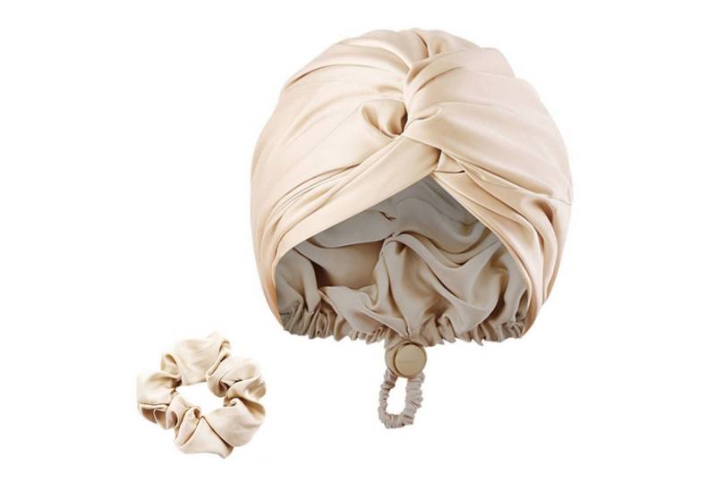 Refttenw Duschhaube Satin Schlafmütze Atmungsaktive Seidenhaube Haarhaube Duschhauben (Set) von Refttenw