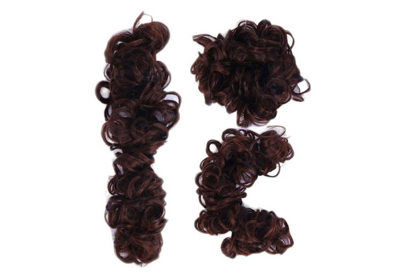 Refttenw Kunsthaarperücke Haarteil Haargummi Donut-Roller Voluminös Gelockt Unordentlich Dutt von Refttenw