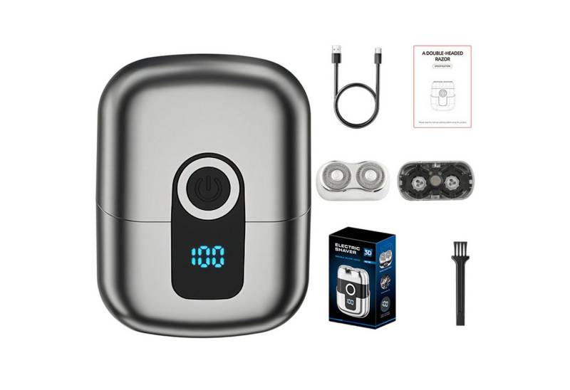 Refttenw Elektrorasierer Rotationsrasierer für herren,Elektrischer Doppelkopfrasierer, mit Ersatzklinge, Die Klinge ist abwaschbar und hat die Schutzart IPX6. von Refttenw