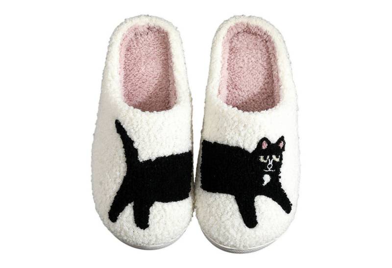 Refttenw Flauschige Hausschuh Herren Winter Lustige Hausschuhe Damen Plüsch Hausschuhe Kätzchen von Refttenw