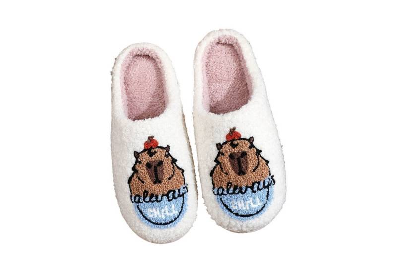 Refttenw Flauschige Hausschuh Herren Winter Lustige Hausschuhe Damen Plüsch Hausschuhe Wasserschwein von Refttenw