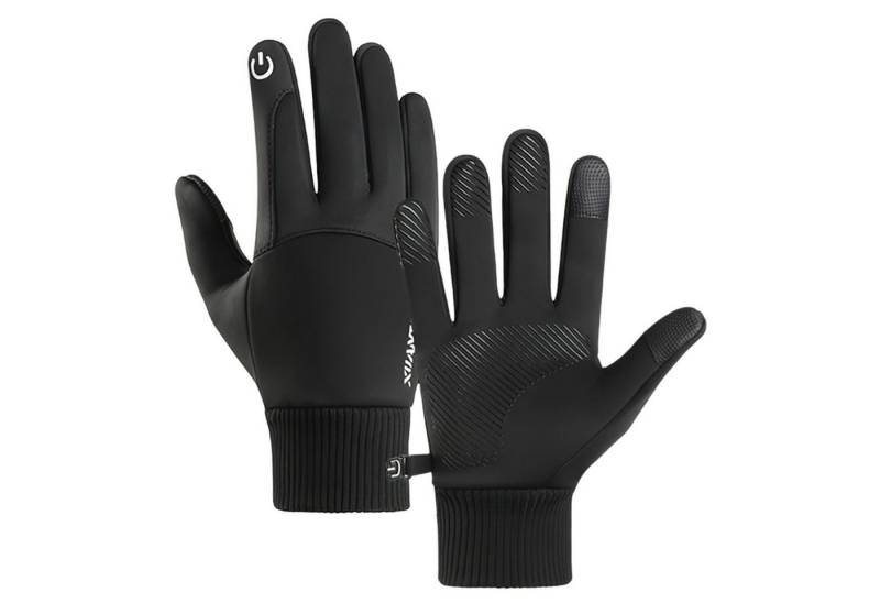 Refttenw Fleecehandschuhe Herren Damen Winterhandschuhe Motorrad Fahrrad Handschuhe Winddichte Touchscreen Anti-Rutsch von Refttenw