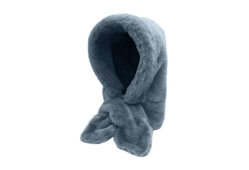 Refttenw Fleecemütze Damen Wintermütze Schal Set Dicker Plüsch Flauschige Mützen Warmer Fleece-Winterschal mit Kapuze von Refttenw