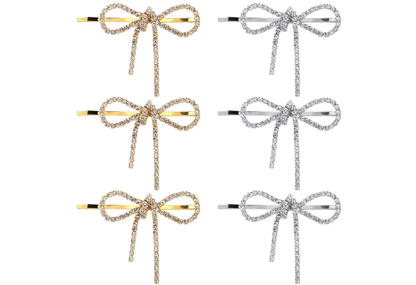 Refttenw Haarclip 6 Stück Glänzende Schleifenhaarspangen, Strass Haarspange für Damen Refttenw Haarclip 6 Stück Glänzende Schleifenhaarspangen, Strass Haarspange für Damen von Refttenw