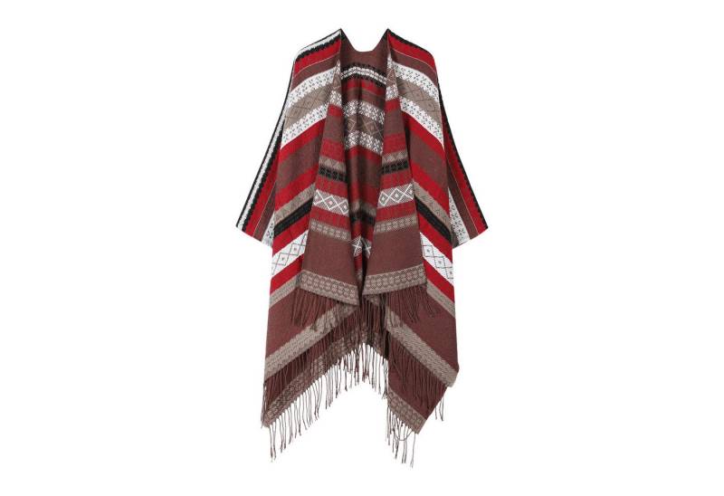 Refttenw Halstuch Damen Poncho mit Quaste 160x135CM Winterschal Übergroße Umhang von Refttenw