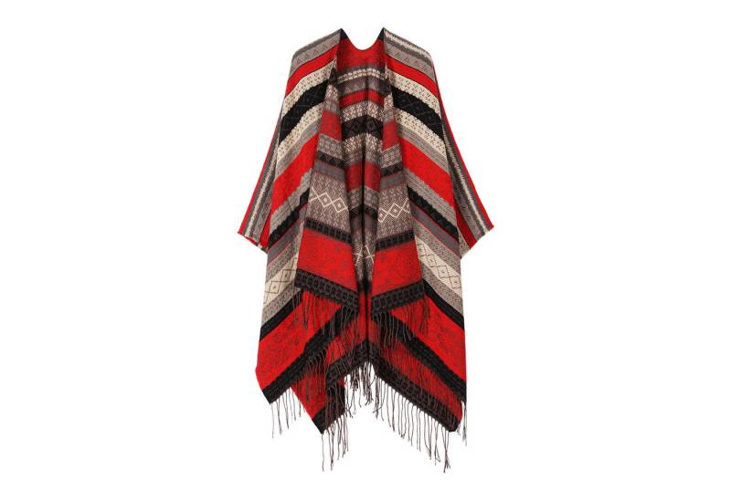 Refttenw Halstuch Damen Poncho mit Quaste 160x135CM Winterschal Übergroße Umhang von Refttenw