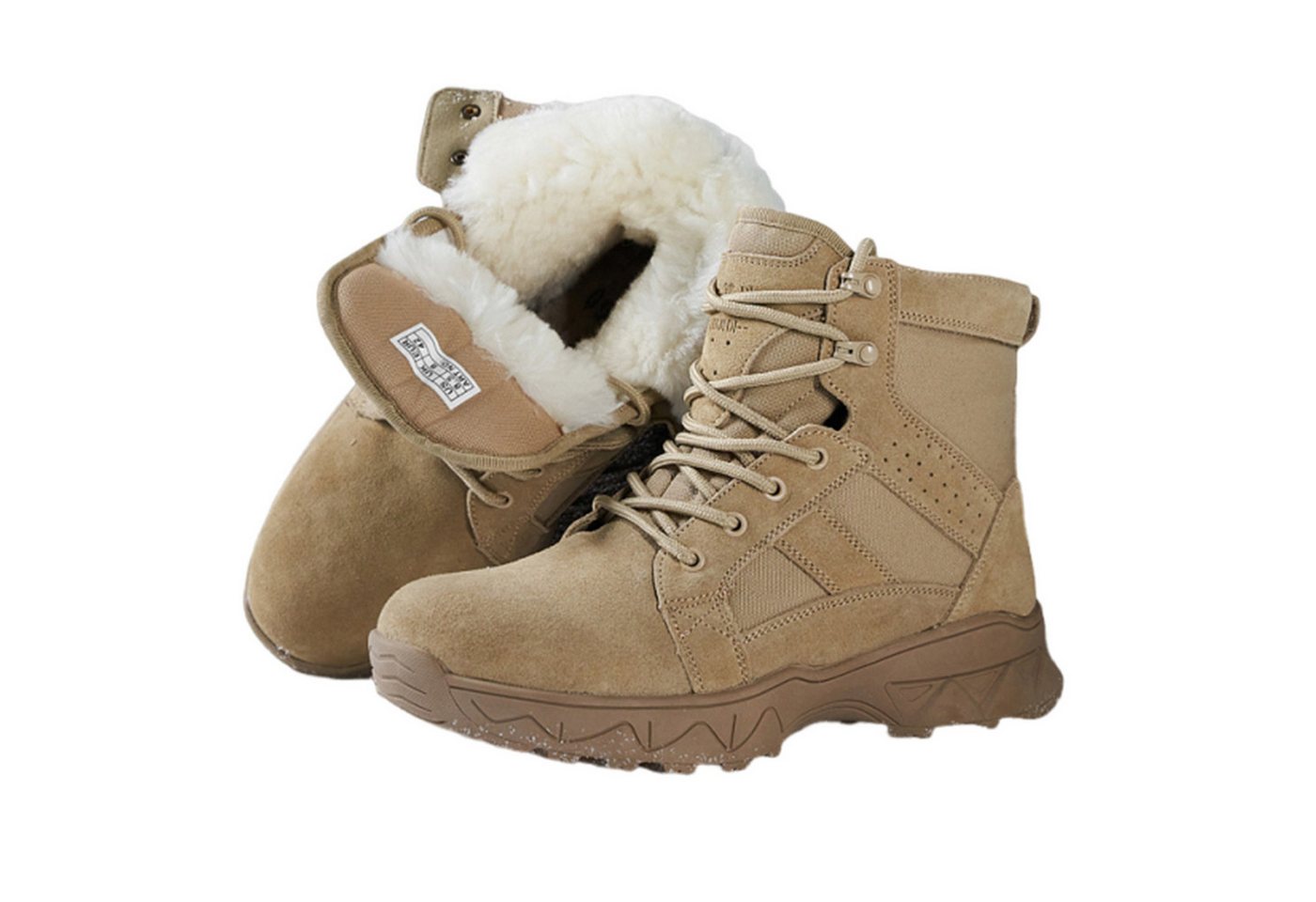 Refttenw Herren Schneestiefel,Tarnung Winterschuhe,Warm Gefüttert Schneestiefel Winterstiefel von Refttenw