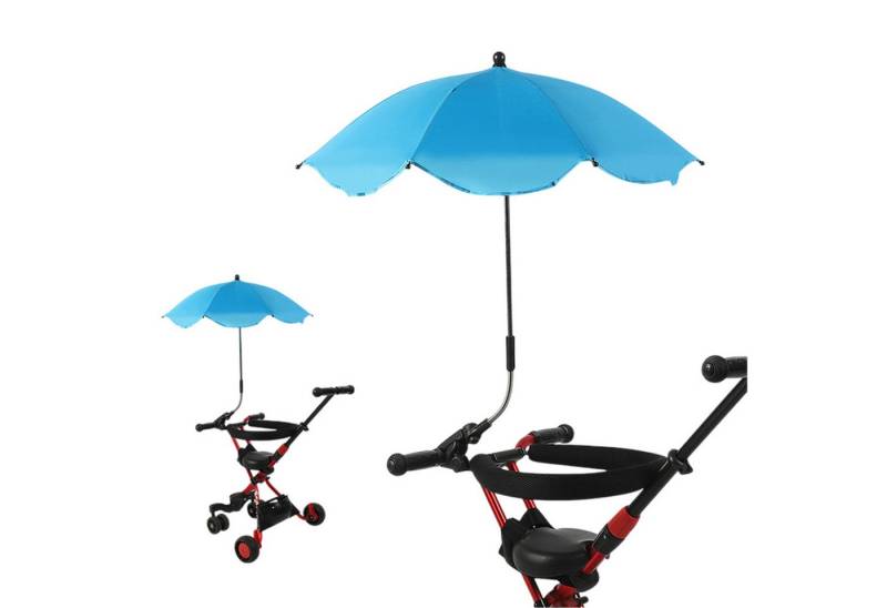 Refttenw Kinderwagenschirm Sonnenschirm Kinderwagen UPF50+ mit Verstellbarer Universeller Klemme, Ø 66 cm von Refttenw