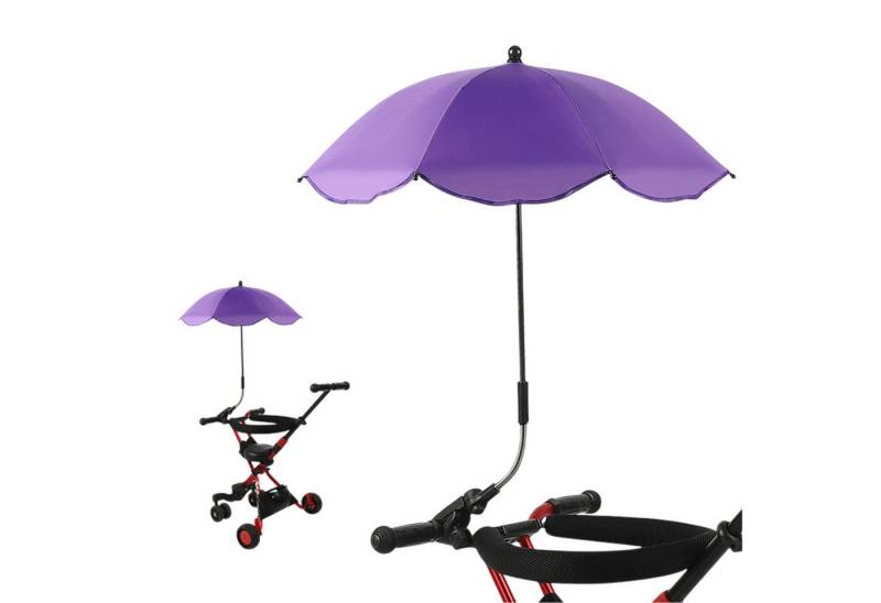 Refttenw Kinderwagenschirm Sonnenschirm Kinderwagen UPF50+ mit Verstellbarer Universeller Klemme, Ø 66 cm von Refttenw