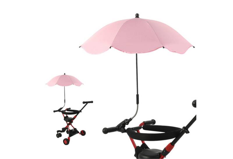 Refttenw Kinderwagenschirm Sonnenschirm Kinderwagen UPF50+ mit Verstellbarer Universeller Klemme, Ø 66 cm von Refttenw