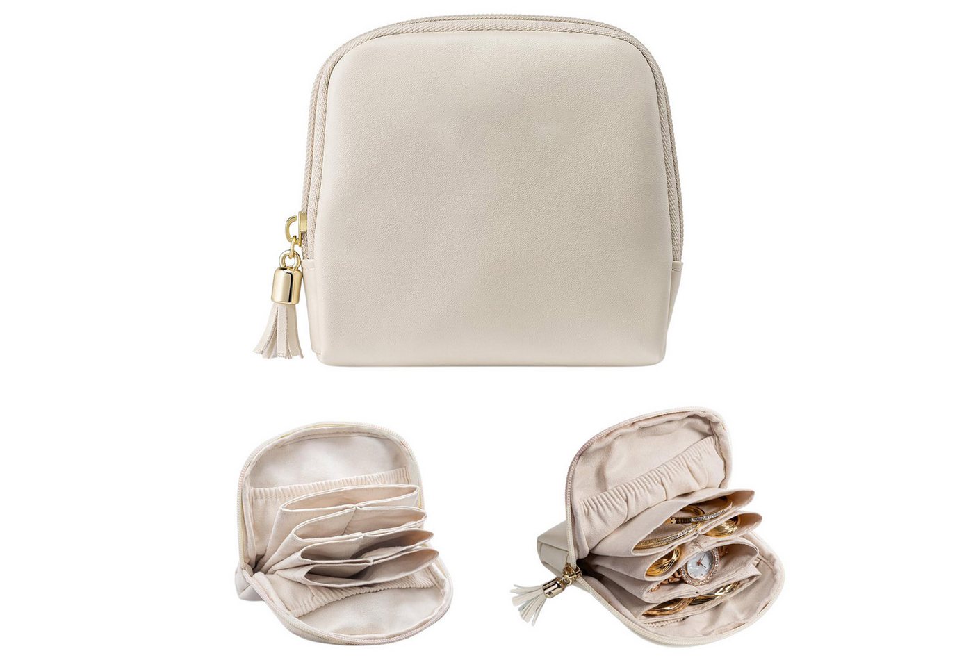 Refttenw Kosmetiktasche Schmuckaufbewahrungstasche,Mini-Geldbörse,Kosmetiktasche mit Quaste Refttenw Kosmetiktasche Schmuckaufbewahrungstasche,Mini-Geldbörse,Kosmetiktasche mit Quaste von Refttenw