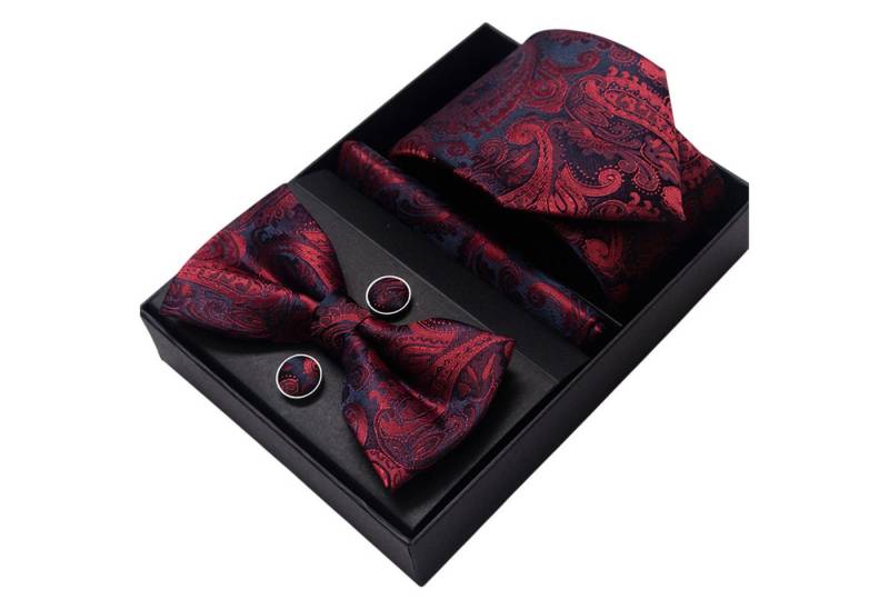 Refttenw Krawattennadel Set Herren Fliegen Set mit,Manschettenköpfe,Einstecktuch,Krawatten von Refttenw