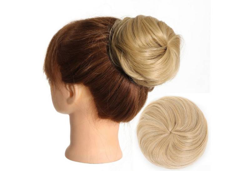 Refttenw Kunsthaar-Extension Haarteil Haar Extensions mit Duttnetz u. Kordelzug Groß Haardutt, Durchmesser 12cm von Refttenw