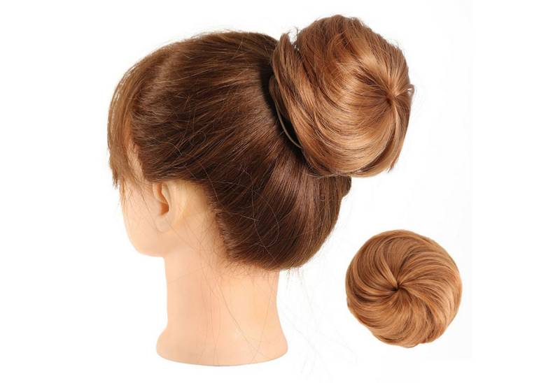 Refttenw Kunsthaar-Extension Haarteil Haar Extensions mit Duttnetz u. Kordelzug Groß Haardutt, Durchmesser 12cm von Refttenw