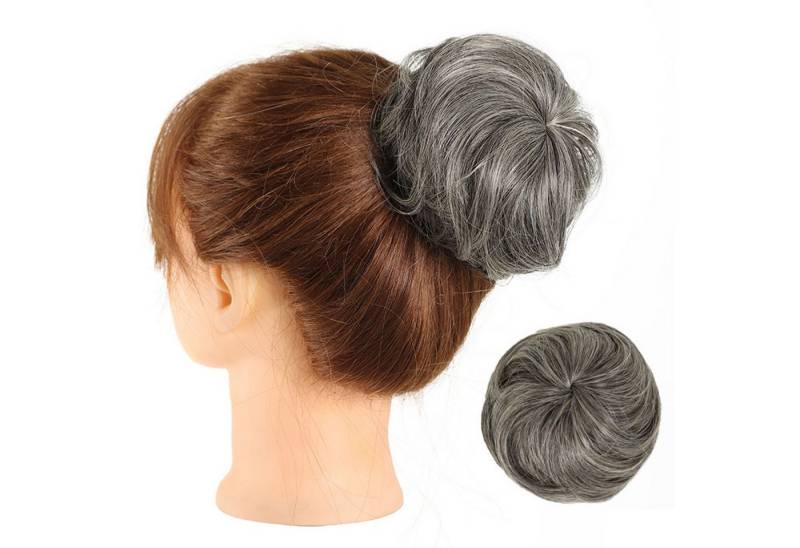 Refttenw Kunsthaar-Extension Haarteil Haar Extensions mit Duttnetz u. Kordelzug Groß Haardutt, Durchmesser 12cm von Refttenw