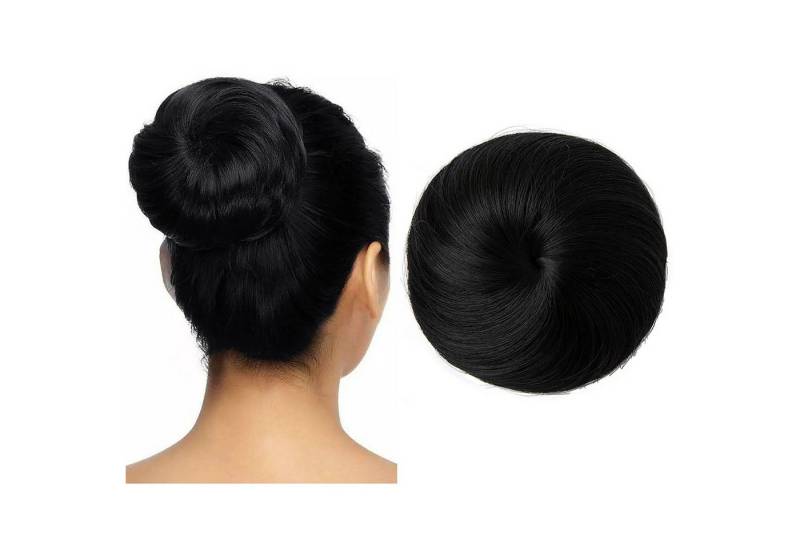 Refttenw Kunsthaar-Extension Haarteil Haar Extensions mit Duttnetz u. Kordelzug Groß Haardutt, Durchmesser 12cm von Refttenw