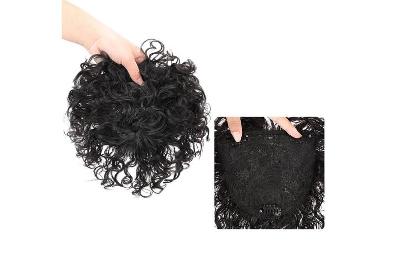 Refttenw Kunsthaarperücke Echthaar-Topper,Kopfperücke,Haarteil Locken,Modeperücke von Refttenw