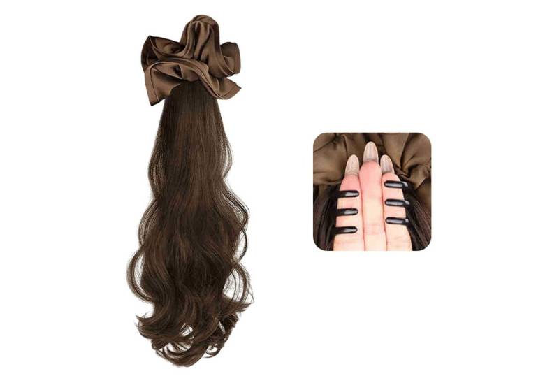 Refttenw Kunsthaarperücke Gewellt Pferdeschwanz Haarteil mit Klammer 40cm Zopf Extensions von Refttenw