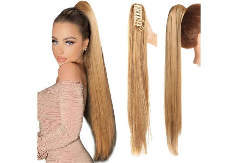 Refttenw Kunsthaarperücke Glatt Pferdeschwanz Haarteil Zopf Extension mit Klammer 70cm, Lang Ponytail Extensions -Dunkelblond Refttenw Kunsthaarperücke Glatt Pferdeschwanz Haarteil Zopf Extension mit Klammer 70cm, Lang Ponytail Extensions -Dunkelblond von Refttenw