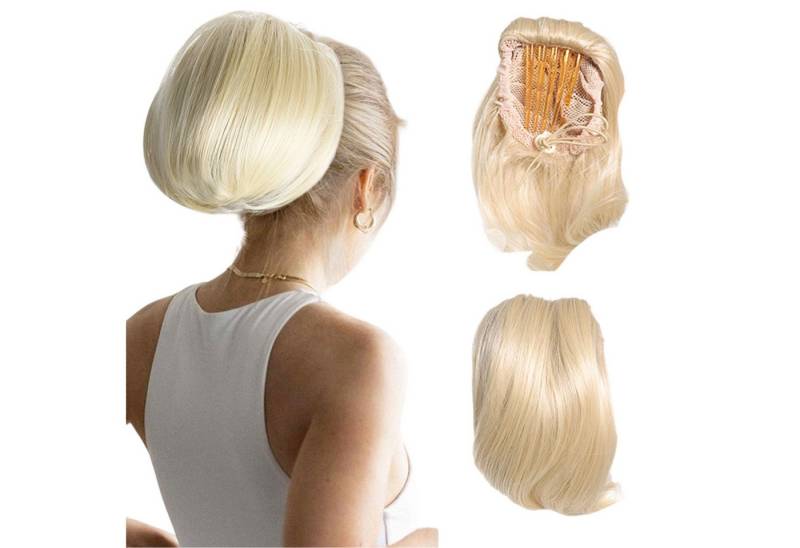 Refttenw Kunsthaarperücke Haarteil Hair Extensions kurzes Pferdeschwanz-Brötchen, 15cm Synthetische Haarteile mit Kamm Refttenw Kunsthaarperücke Haarteil Hair Extensions kurzes Pferdeschwanz-Brötchen, 15cm Synthetische Haarteile mit Kamm von Refttenw