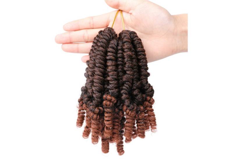 Refttenw Kunsthaarperücke Kurze Bob Häkelhaare 15 cm 20-tlg Lockige Häkelzöpfe Flechthaare von Refttenw