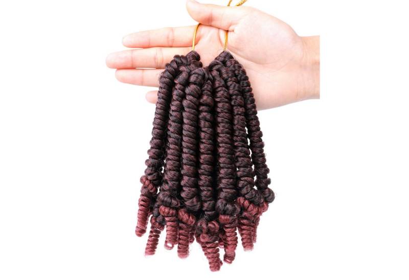 Refttenw Kunsthaarperücke Kurze Bob Häkelhaare 15 cm 20-tlg Lockige Häkelzöpfe Flechthaare von Refttenw