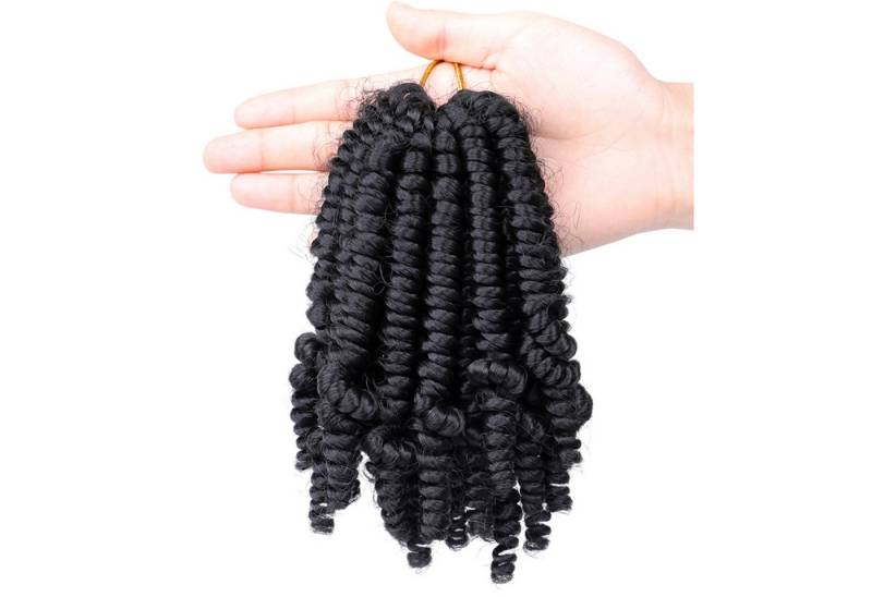 Refttenw Kunsthaarperücke Kurze Bob Häkelhaare 15 cm 20-tlg Lockige Häkelzöpfe Flechthaare von Refttenw