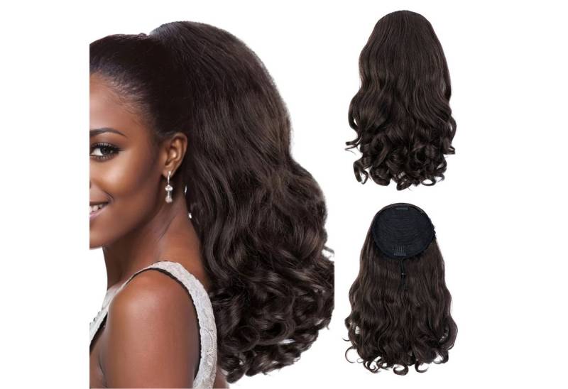 Refttenw Kunsthaarperücke Lockig Pferdeschwanz Haarteil 40CM Wellen Zopf Haarverlängerung von Refttenw