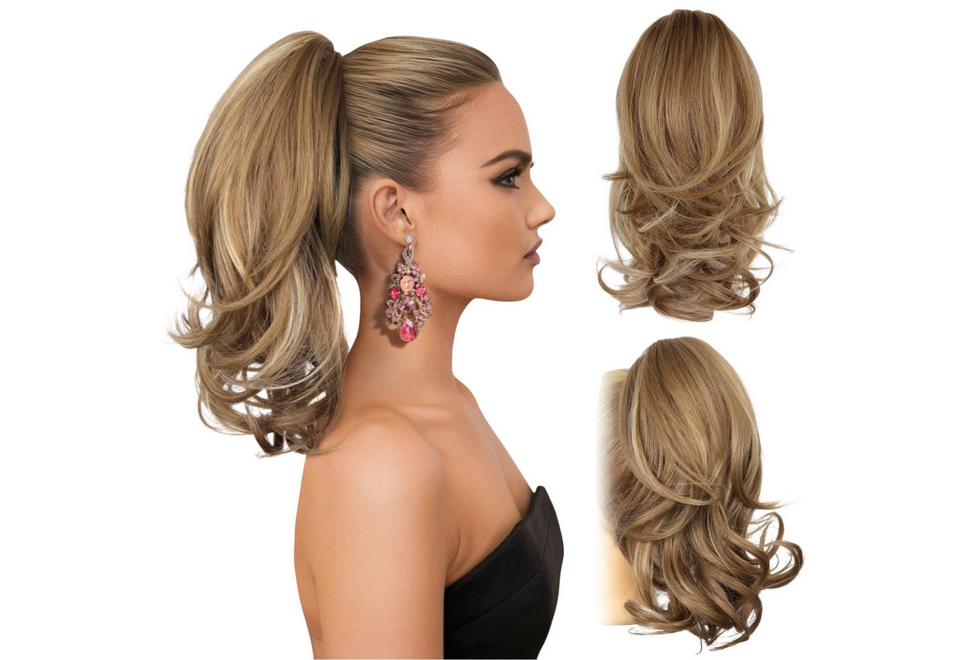 Refttenw Kunsthaarperücke Ponytail Clip Extension,Haarverlängerungen,Haarteile für Frauen,35 cm von Refttenw