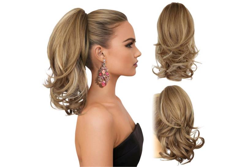 Refttenw Kunsthaarperücke Ponytail Clip Extension,Haarverlängerungen,Haarteile für Frauen,35 cm von Refttenw