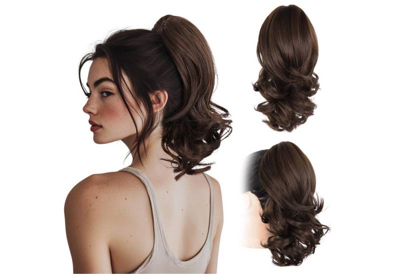 Refttenw Kunsthaarperücke Ponytail Clip Extension,Haarverlängerungen,Haarteile für Frauen,35 cm von Refttenw