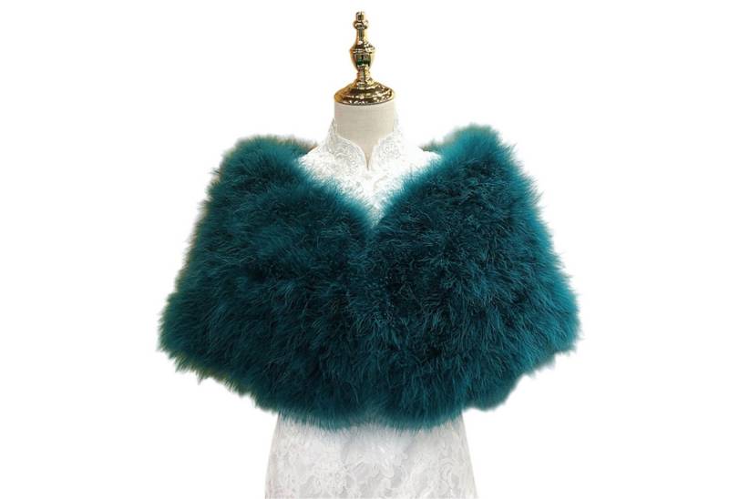 Refttenw Modeschal Damen Elegant Leicht und Warm Brautkleid Party Schal aus Federn,120cm von Refttenw