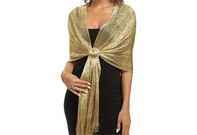 Refttenw Modeschal Damen Stole mit Schnalle,Funkelnde Tücher,Schal Mit Fransen von Refttenw