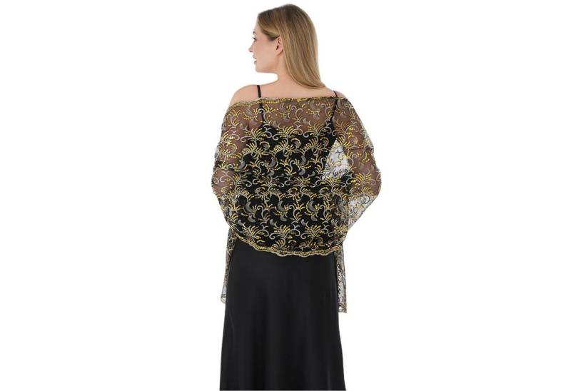 Refttenw Modeschal Stola für Abendkleid, Dünner Schal Damen, Exquisite Bestickt Glitzer, 60 x 190 cm von Refttenw